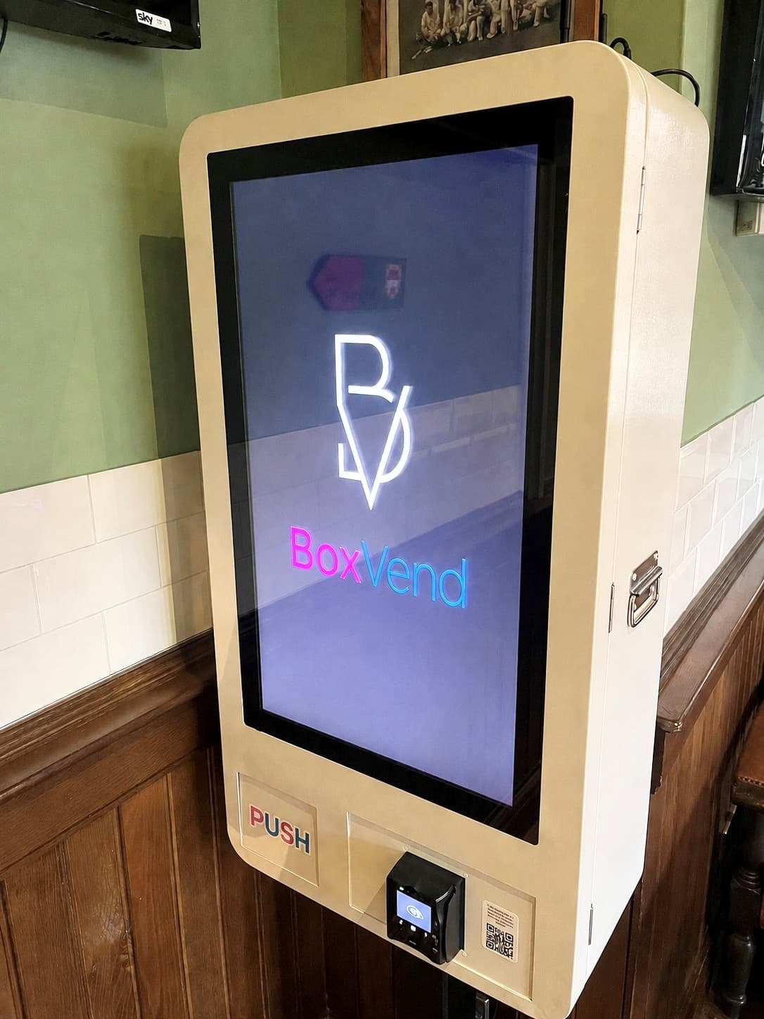 BoxVend smart vending machine installed in a hospitality venue